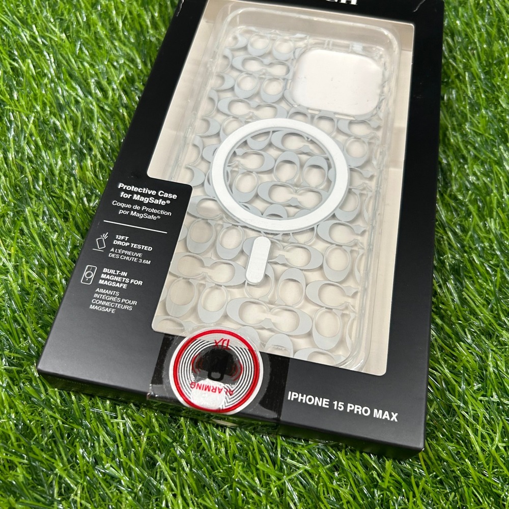 COACH iPhone 15 Pro Max Protective Case MagSafe Signature C Clear Phone Cover - Picture 2 of 7